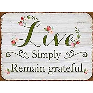 La Finesse Decoratieve Hangende Beschilderde Metalen Muur Plaque/Teken, Live Simply Remain Grateful