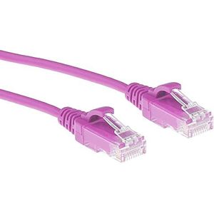 ACT CAT6 Netwerkkabel, U/UTP LSZH LAN Kabel Dun 3.8mm Slimline, Flexibele Snagless Ethernet Kabel Met RJ45 Connector, Voor Gebruik In Datacenters, 7 Meter, Roze- DC9407