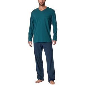 Schiesser Herenpyjama lang-Nightwear set pyjamaset, jeansblauw_181154, 50, jeansblauw_181154, 50