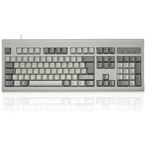 Perixx PERIBOARD-106M efficiënt USB-toetsenbord in volledige grootte, ergonomische toetsen, klassieke retrostijl, kleur grijs/wit, Spaans QWERTY