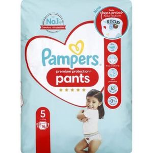 Pampers Baby luierbroek maat 5 (12-17 kg) Premium Protection, Junior, Single Pack, met stop- en beschermzakken, 16 broekluiers