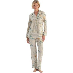 Dagi Dames Mint Green Floral patroon shirt en broek pyjama set, 2XL, muntgroen, XXL