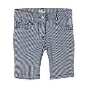 s.Oliver Junior Meisjes 403.10.103.18.181.2100934. Slim Jeans Shorts, Blue/White Stripes, 98, blauw/witte strepen, 98 cm