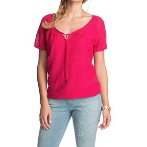 ESPRIT Dames regular fit blouse van licht katoen crème in Carmen Style 064EE1F014, roze (Fuchsia 671), 34