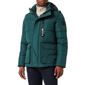 TOM TAILOR Uomini Puffer jas met capuchon 1032491, 10834 - Deep Green Lake, L