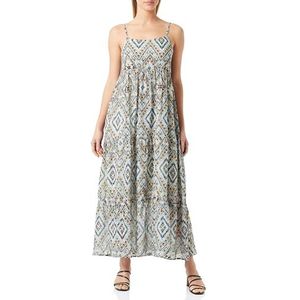 MAHISHA Dames maxi-jurk met spaghettibandjes 19323491-MA01, oranje goud, L, Maxi-jurk met spaghettibandjes, L