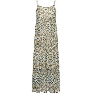 MAHISHA Dames maxi-jurk met spaghettibandjes 19323491-MA01, oranje goud, L, Maxi-jurk met spaghettibandjes, L