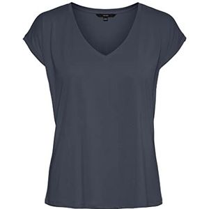 VERO MODA Filli T-shirt met korte mouwen en V-hals, Ombré-blauw, XL