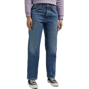 Lee Rider Classic Straight Jeans voor dames, blauw, 33W x 33L