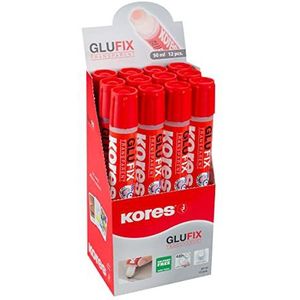 Kores Vloeibare lijm GluFix, Transparant, Helder, niet druppelen, 50 ml (Pack van 12)