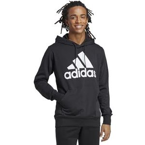 Adidas Heren Adult Essentials Logo Hooded Sweat, Zwart/Wit, XL, Zwart/Wit, XL