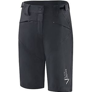 Black Crevice MTB-broek voor dames, fietsbroek voor dames, waterafstotend en sneldrogend, duurzame en ademende mountainbikebroek met aangename voering, zwart, 38