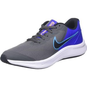 Nike Star Runner 3 Sneakers voor jongens, IJzergrijs zwart-blauwe flitser, 29.5 EU