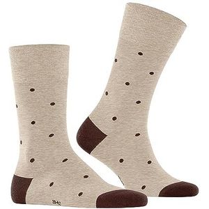 FALKE Heren Sokken Dot M SO Katoen Gedessineerd 1 Paar, Beige (Taupe Melange 4045), 39-42