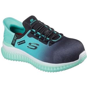 Skechers Dames Tilido Ombray constructie laars, zwart/groenblauw, 8 UK, Zwart Blauwgroen, 41 EU