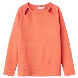 NAME IT Nkfnanettie Ls Top Pb shirt met lange mouwen voor meisjes, koraalkwarts., 134-140