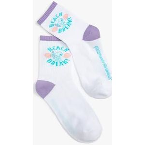 Koton Snoopy Socket Socks Licensed geborduurde sokken, wit (000), één maat voor dames, Wit (000), Eén Maat
