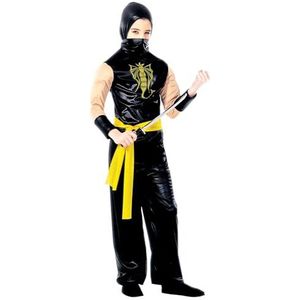 Widmann wdm38758 - kostuum voor kinderen Power Ninja (158 cm/11-13 jaar), zwart, S