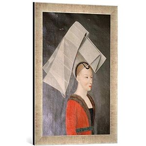 Ingelijste foto van Jacques Coeur ""Macée de Léodepart/schilderij"", kunstdruk in hoogwaardige handgemaakte fotolijst, 40x60 cm, zilver raya