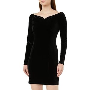 faina Dames mini jurk met lange mouwen 19229180, zwart, S, zwart, S