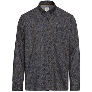 camel active Herenhemd met lange mouwen en minimale print, zwart, S
