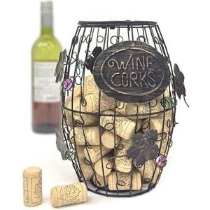 Mind Reader Wine Barrel Cork Holder, Wine Cork Holder, Cork Storage, Brons
