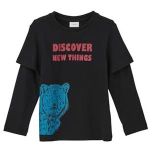 S.Oliver Longsleeve met Printopdruk Zwart/Blauw/Rood