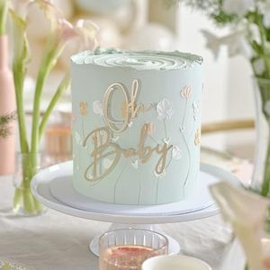 Ginger Ray Gouden 'Oh Metalen Baby Shower Cake Decoratie, Pastel