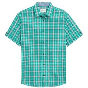 TOM TAILOR heren overhemd, 37984 - Pauw Groen Wit Check, L