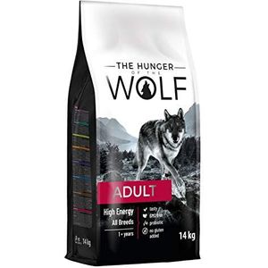 The Hunger of the Wolf Hondenvoer voor volwassen en actieve honden van alle rassen, droogvoer met een hoog calorie- en energiegehalte, 14 kg