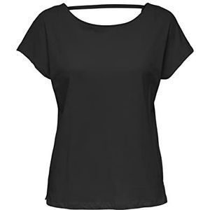 ONLY Dames ONLMAY S/S Open Back TOP Box JRS T-shirt, Zwart, XS, zwart, XS