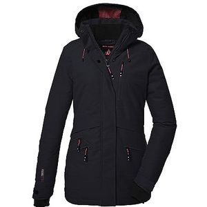 killtec Dames Ski-jas/functioneel jack met afritsbare capuchon en sneeuwvanger KSW 110 WMN SKI JCKT, black blue 36, 40976-000