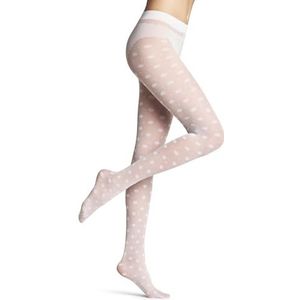 FALKE Dames Panty Snow Dot 25 DEN W Ti transparent gedessineerd 1 paar, Wit White 2209, S