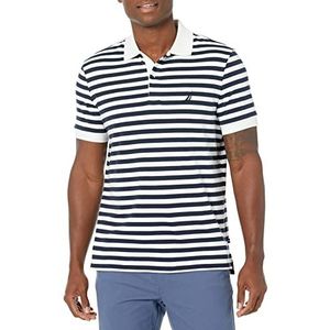 Nautica Men's Big and Tall Classic Fit Short Sleeve 100% Cotton Stripe Soft Polo Shirt