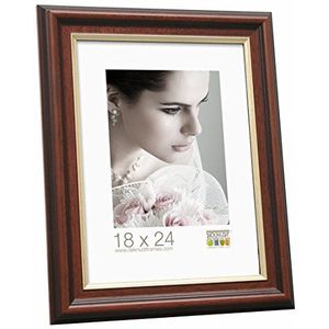 Deknudt Frames S55BH2 fotolijst, klassieke stijl, hout, glanzend, 24 x 30 cm, bruin