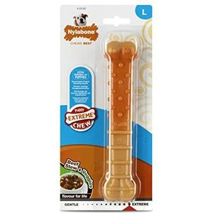 Nylabone Puppybotten voor extreem hard kauwspeelgoed, smaak rundvlees en groenten, groot, voor puppy's tot 23 kg