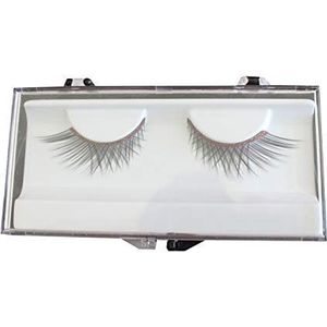 Eulenspiegel 000649 Kunstwimpers, zwart met rode glitterband, 1 ml speciale wimperlijm, handleiding voor carnaval, themafeest
