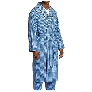 Nautica Lichtgewicht katoenen geweven badjas met lange mouwen voor heren, Frans Blauw, L-XL