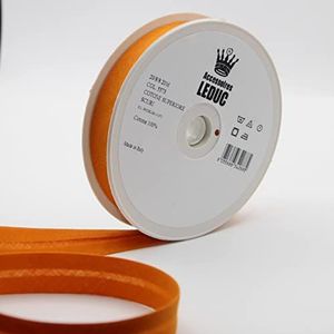 Leduc 20 meter biaisy katoen - 30 verschillende kleuren - voor dubbellaags naaien 8 + 20 + 8 mm Italiaanse kwaliteit oranje 5573