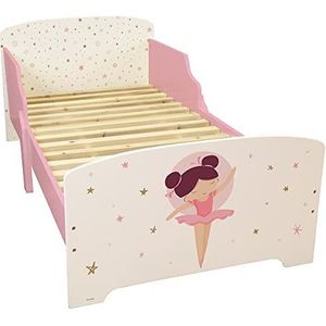 FUN HOUSE 713478 Ballerina bed met lattenbodem, 140 x 70 cm, voor kinderen, wit, 1 persoon