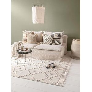 benuta TRENDS Laagpolig tapijt OYO Cream 200x290 cm - modern tapijt voor de woonkamer