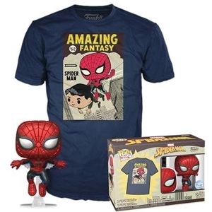 Funko - Spider-Man - Comic Cover - Metallic - T-shirt - Korte Mouwen - Inclusief Vinyl Figuur