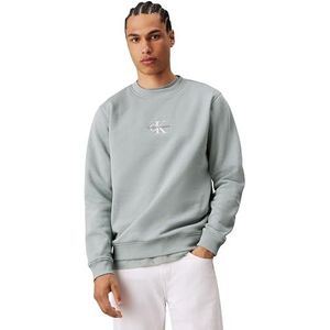Calvin Klein Jeans Monologo sweatshirts met ronde hals voor heren, Leisteen Grijs, XXL
