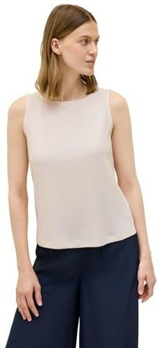 Light Beige Tanktop - Met Boothals - Mouwloos - Rechte Boord