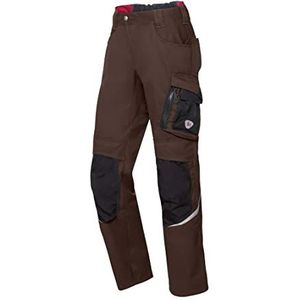 BP 1998-570-4832 werkbroek met kniebeschermers - slank silhouet - elastische rugband - 65% polyester, 35% katoen - korte pasvorm - maat: 52 l - kleur: bruin/zwart