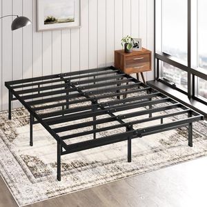 Zinus Lorelai Bed 160 x 190 cm - Bed Frame 31 cm High with Storage Under Bed - Metal Platform Bed - Black Zinus Lorelai Bed 160 x 190 cm - Bed Frame 31 cm High with Storage Under Bed - Metal Platform Bed - Black
