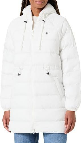 Calvin Klein - Wintermantel - Wit - Gewatteerde Jas - Korte Pasvorm
