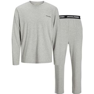 JACK & JONES - Pyjama lang - Grijs gemêleerd / Zwart / Wit - 2-delig