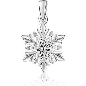 Silvego Dames hanger van 925 sterling zilver sneeuwvlok met Swarovski® Crystals