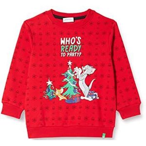 United Colors of Benetton Sweatshirt met ronde hals, lange mouwen, voor kinderen en jongens, Rood 72U, 1 jaar